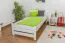 Children's bed / Youth bed solid pine wood, in a white paint finish 84, includes slatted frame- Dimensions 90 x 200 cm