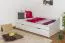 Single bed / functional bed solid pine white lacquered 93, incl. slatted frame - dimensions 90 x 200 cm