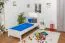 Children's bed / youth bed solid pine wood, in a white paint finish 80, includes slatted frame - Dimensions: 90 x 200 cm