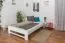 Children's bed / Youth bed 110, solid beech wood, white finish - 140 x 200 cm