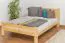 Single bed solid, natural pine wood A23, includes slatted frame - Dimensions 140 x 200 cm