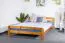 Double bed / guest bed solid oak pine A6, incl. slatted frame - dimensions 160 x 200 cm