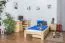 Futon bed / solid wood bed solid pine natural A10, incl. slatted frame - dimensions 90 x 200 cm