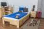 Single bed / guest bed solid pine wood natural A10, incl. slatted frame - dimensions 90 x 200 cm