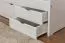 Single bed / functional bed solid pine white lacquered 94, incl. slatted frame - dimensions 90 x 200 cm