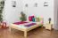 Children's bed / Youth bed solid, natural pine wood 75, includes slatted frame - Dimensions 140 x 200 cm