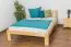 Children's bed / Youth bed solid, natural pine wood 75, includes slatted frame - Dimensions 140 x 200 cm