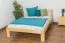 Single bed / guest bed solid pine solid wood natural 75, incl. slatted frame - dimensions 140 x 200 cm