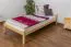 Children's bed / teen bed solid, natural pine wood 100, includes framed slats, Dimensions: 90 x 200 cm