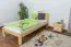 Children's bed / Youth bed solid, natural pine wood 76, includes slatted frame - Dimensions 90 x 200 cm
