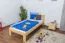 Children's bed / Youth bed solid, natural pine wood 76, includes slatted frame - Dimensions 90 x 200 cm