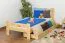 Children's & Youth Solid Pine Bed Natural A26 | 90 x 200 cm | Includes Slatted Frame | Modern Design