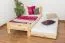 Children's & Youth Solid Pine Bed Natural A26 | 90 x 200 cm | Includes Slatted Frame | Modern Design