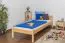 Single bed / Day bed solid, natural pine wood 86, includes slatted frame - Dimensions 90 x 200 cm