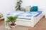 Youth bed "Easy Premium Line" K4 incl. 2 drawers and 1 cover plate, solid beech wood, white - 180 x 200 cm
