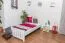 Single bed / guest bed solid pine white lacquered 66, incl. slatted frame - dimensions 100 x 200 cm