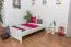 Children's bed / Youth bed solid pine wood, in a white paint finish 66, includes slatted frame - Dimensions 100 x 200 cm