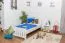 Children's Bed / Youth Bed Solid Pine White Lacquered 66 | 100 x 200 cm | Includes Slatted Frame