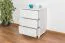 3 Drawer Chest Junco 149, solid pine wood, white painted - H78 x W60 x D42 cm