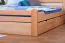 Double bed / functional bed "Easy Premium Line" K4 incl. 2 drawers and 1 cover panel, 180 x 200 cm solid beech wood natural
