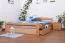 Double bed / functional bed "Easy Premium Line" K4 incl. 2 drawers and 1 cover panel, 180 x 200 cm solid beech wood natural