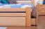 Double bed / functional bed "Easy Premium Line" K4 incl. 2 drawers and 1 cover panel, 180 x 200 cm solid beech wood natural