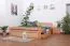 Double bed / functional bed "Easy Premium Line" K4 incl. 2 drawers and 1 cover panel, 180 x 200 cm solid beech wood natural