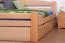 Double bed / functional bed "Easy Premium Line" K4 incl. 2 drawers and 1 cover panel, 180 x 200 cm solid beech wood natural