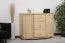 Sideboard 059, 3 drawer, 2 door, solid pine wood, clearly varnished - H78 x W100 x D47 cm 