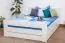 Single bed / Storage bed "Easy Premium Line" K6 incl. 2 drawers and 1 cover plate, solid beech wood, white - 140 x 200 cm 