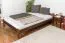 Children's bed / Teenage bed solid pine wood nut colored A8, including slatted frame - Measurements: 140 x 200 cm
