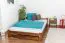 Children's bed / Teenage bed solid pine wood nut colored A9, including slatted frame - Measurements 140 x 200 cm