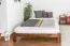 Futon bed / solid wood bed solid pine walnut A10, incl. slatted frame - dimensions 160 x 200 cm
