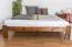 Futon bed/solid pine wood bed walnut coloured A10, including slats - Dimensions 160 x 200 cm