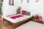 Futon bed / solid wood bed solid pine walnut A10, incl. slatted frame - dimensions 160 x 200 cm