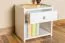 Nightstand Solid Pine Wood White Lacquered | Junco 126 | 40 x 40 x 27 cm | Modern Design