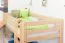 Bunk bed / Children's bed David, with slide, solid beech wood, clearly varnished, incl. slatted frame - 90 x 200 cm