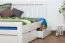 Double bed / Storage bed K8 "Easy Premium Line" incl. 4 drawers and 2 cover plates, solid beech wood, white - 180 x 200 cm 