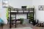 Loft Bed 90 x 190 cm | Easy Premium Line K22/n | Solid Beech Wood | Chocolate Brown | Convertible
