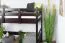 Loft Bed 90 x 190 cm | Easy Premium Line K22/n | Solid Beech Wood | Chocolate Brown | Convertible