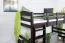 Loft Bed 90 x 190 cm | Easy Premium Line K22/n | Solid Beech Wood | Chocolate Brown | Convertible