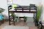 Loft Bed 90 x 190 cm | Easy Premium Line K22/n | Solid Beech Wood | Chocolate Brown | Convertible