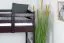 Loft Bed 90 x 190 cm | Easy Premium Line K22/n | Solid Beech Wood | Chocolate Brown | Convertible