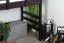 Loft Bed 90 x 190 cm | Easy Premium Line K22/n | Solid Beech Wood | Chocolate Brown | Convertible