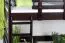 Loft Bed 90 x 190 cm | Easy Premium Line K22/n | Solid Beech Wood | Chocolate Brown | Convertible