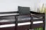 Loft Bed 90 x 190 cm | Easy Premium Line K22/n | Solid Beech Wood | Chocolate Brown | Convertible