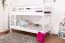 Bunk bed for adults "Easy Premium Line" K20/n, straight headboard and footboard, solid white beech wood - 90 x 200 cm (W X L), divisible