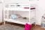 Bunk bed for adults "Easy Premium Line" K20/n, straight headboard and footboard, solid white beech wood - 90 x 200 cm (W X L), divisible