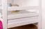 Bunk bed for adults "Easy Premium Line" K20/n, straight headboard and footboard, solid white beech wood - 90 x 200 cm (W X L), divisible