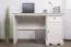 Desk Gyronde 31, solid pine wood wood wood wood wood wood, White lacquered - 77 x 130 x 53 cm (H x W x D)
